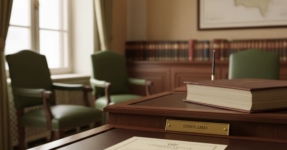 A US consulate desk where the oath of renunciation is administered